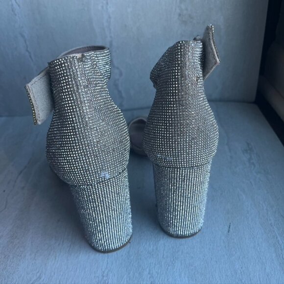 Jeffrey Campbell Kassidy Glitter Jeweled Block Heel Sandals 8 - Picture 8 of 12